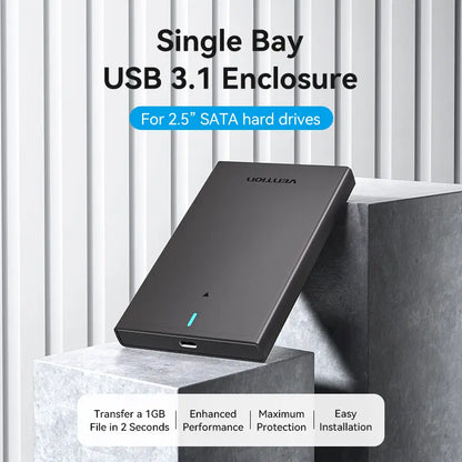 Carry Disk Sata 2,5p Hdd Ssd 6 Gbps Usb-c 3,1 Gen 2 Vention Negro