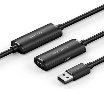 Cable Alargue Extensor Usb Activo Macho Hembra 25m Vention - Negro