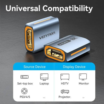 Adaptador X2 Union Hdmi 2,1 8k Hembra Cable Extensor Vention