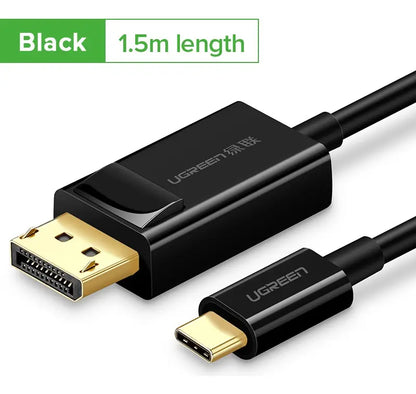 Cable Adaptador Usb-c A Displayport Dp 4k Negro 1,5m Ugreen Negro
