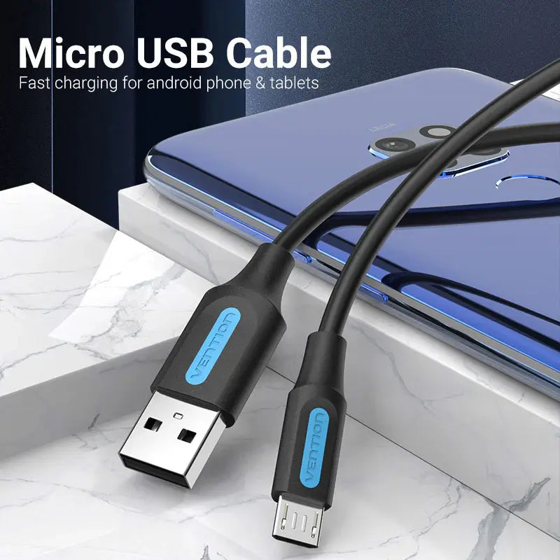 Cable Vention Usb 2,0 A Macho A Micro-b Macho 3a Negro