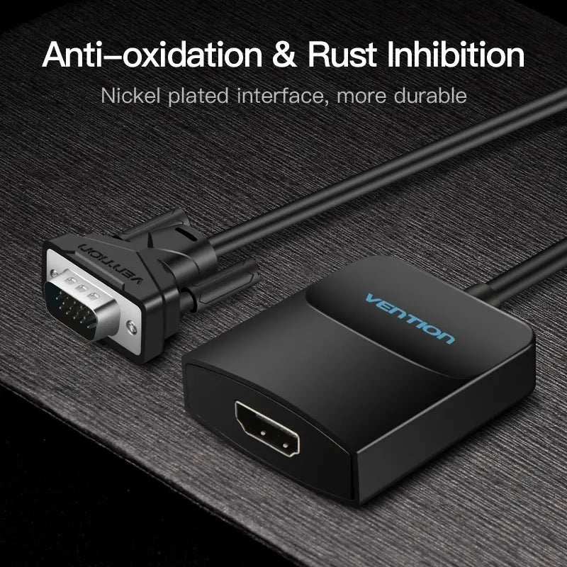Cable Adaptador Vga Macho A Hdmi 15cm Vention