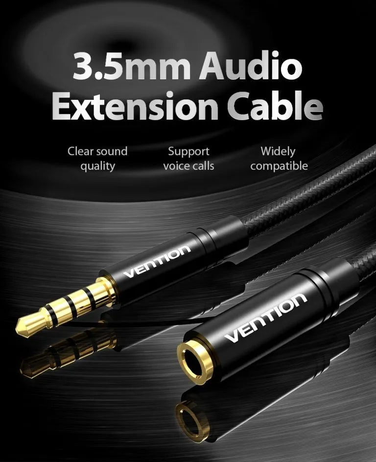 Cable Extension Alargue Audio 3,5mm Auricular + Mic Vention