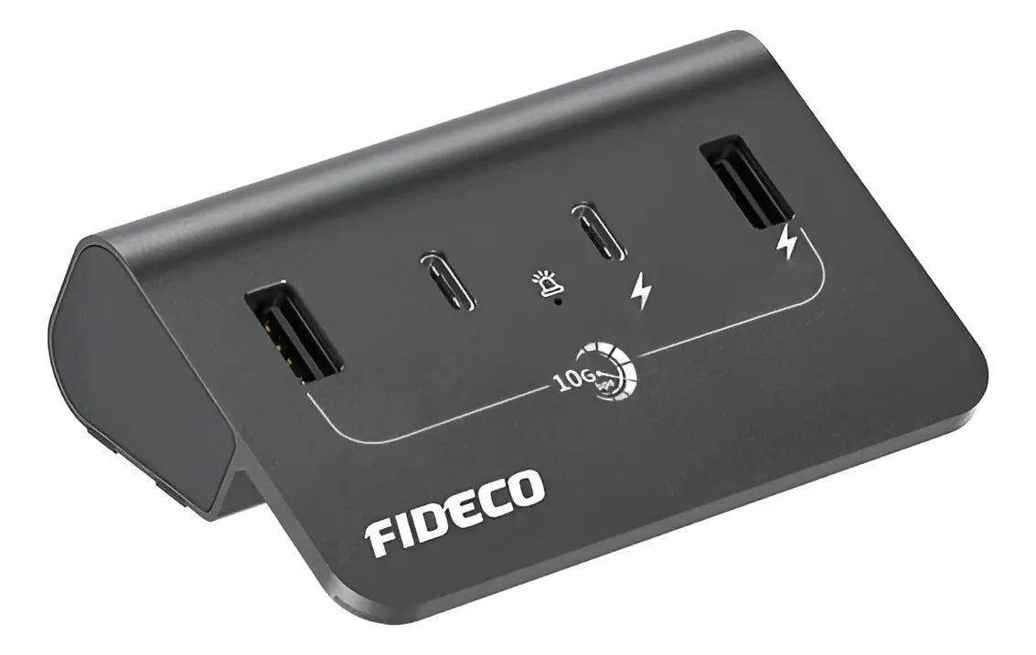 Hub Premium 4 Puertos Usb 3,0 + Usb C 10 Gbps Fideco Negro