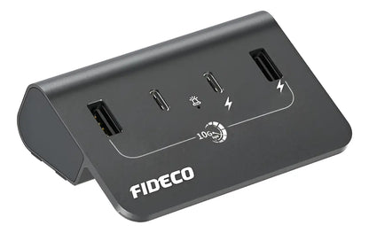 Hub Premium 4 Puertos Usb 3,0 + Usb C 10 Gbps Fideco Negro
