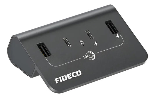 Hub Premium 4 Puertos Usb 3,0 + Usb C 10 Gbps Fideco Negro