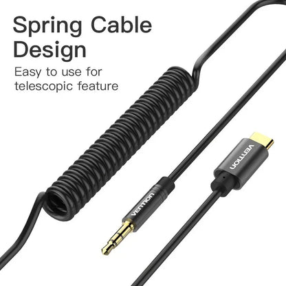 Cable Adaptador Auxiliar Jack 3,5 Plug A Usb Tipo C Vention