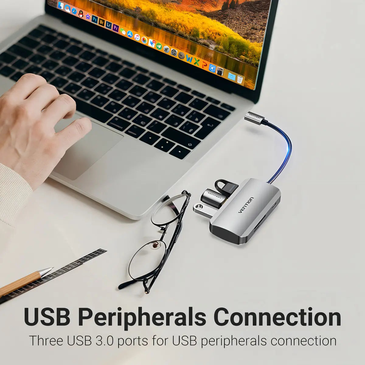 Hub Multipuerto 6 En 1 Usb-c Lectora De Tarjeta Sd Vention Gris