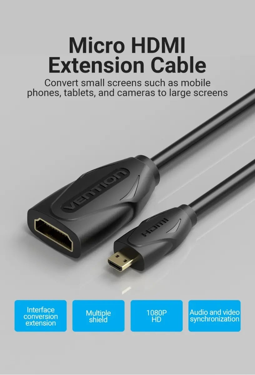 Cable Extensor Hdmi Hembra A Micro Hdmi Macho 1 M Vention