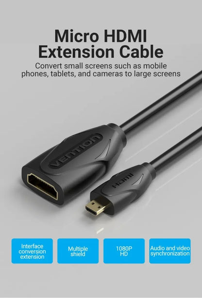Cable Extensor Hdmi Hembra A Micro Hdmi Macho 1 M Vention