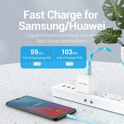 Cable Usb A Usb-c 2,0 Carga Y Datos Celeste 3a 1m Vention