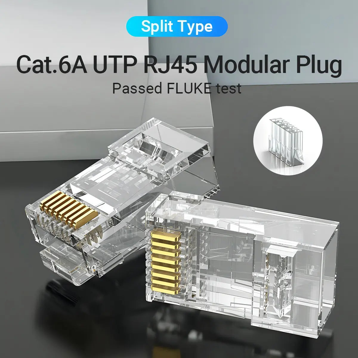 Ficha De Red Plug Cat6a Rj45 Modular Cable Utp X50 Vention