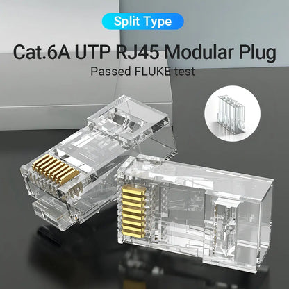 Ficha De Red Plug Cat6a Rj45 Modular Cable Utp X50 Vention