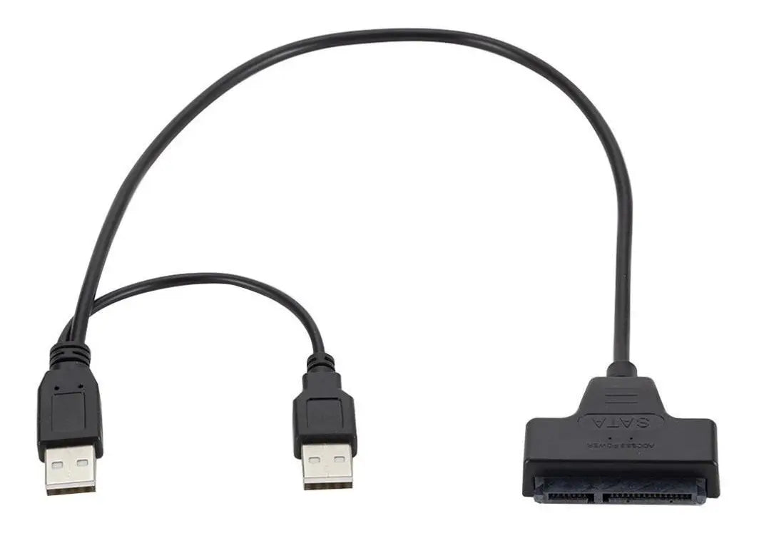 Cable Adaptador Usb 2,0 A Sata 2,5’ Discos Rígidos Y Ssd Negro