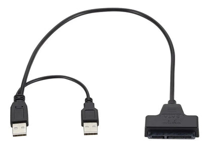 Cable Adaptador Usb 2,0 A Sata 2,5’ Discos Rígidos Y Ssd Negro