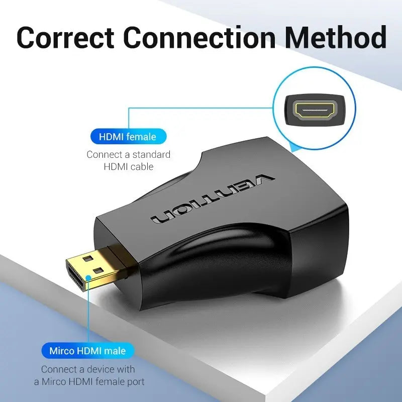 Adaptador Micro Hdmi Macho A Hdmi Hembra Vention