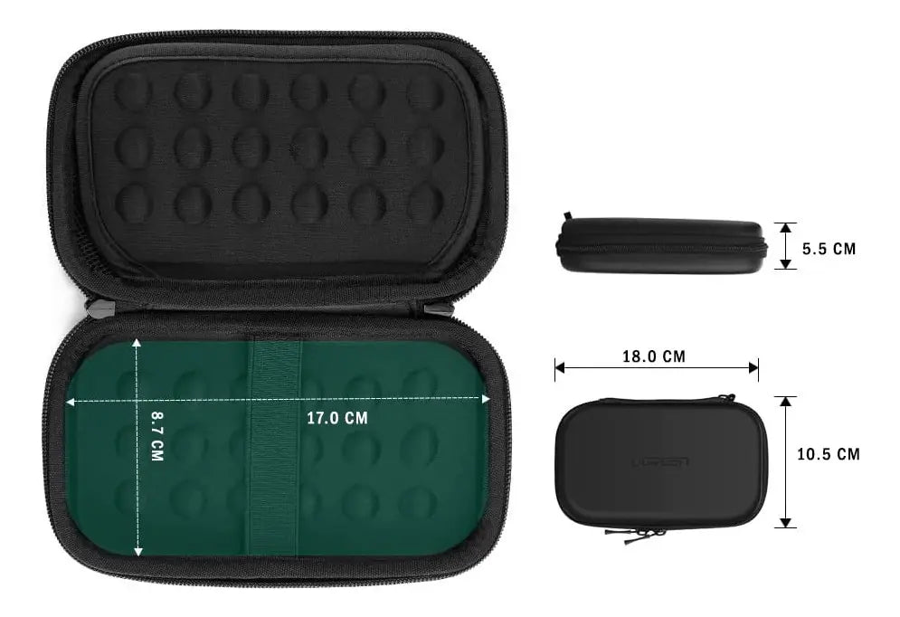 Estuche Portatil Para Disco Duro Externo Cables 3,5 Ugreen Negro