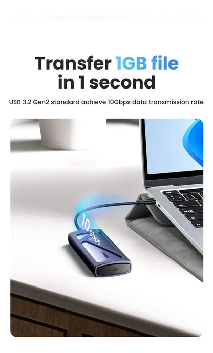 Carry Disk Usb 3,2 Gen2 M,2 Nvme Ssd 10gbps Ugreen Negro