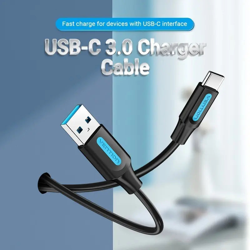Cable Cargador Usb A Usb Tipo C Carga Rapida 0,25 M Vention Negro