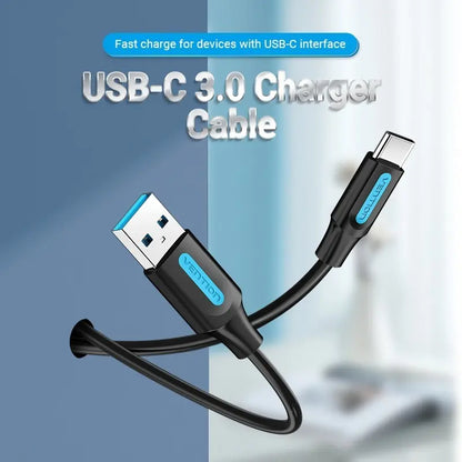 Cable Cargador Usb A Usb Tipo C Carga Rapida 0,25 M Vention Negro