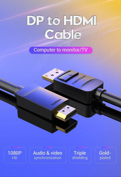Cable Adaptador Premium Display Port Dp A Hdmi 1,5m Vention
