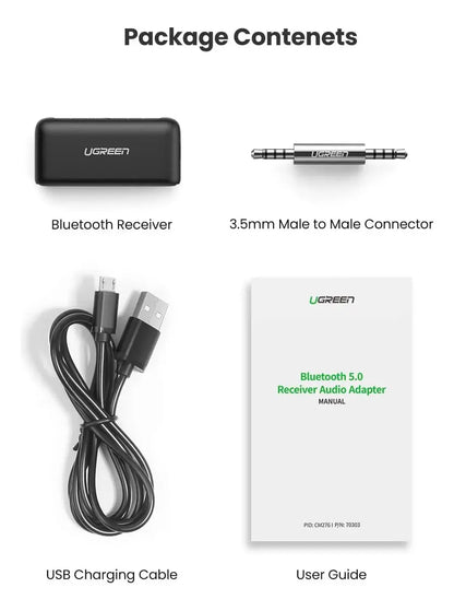 Receptor Adaptador Bluetooth 5,0 Ugreen Control Volumen Auto