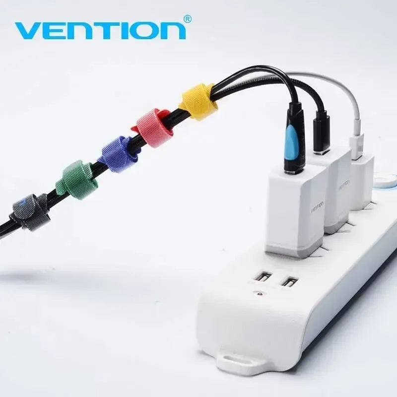 Organizador De Cables Nylon Super Adhesivo 15cm Vention Multicolor