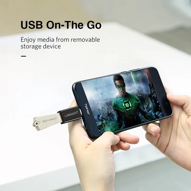 Adaptador Otg Usb 3,0 Hembra A Usb C Macho Ficha Ugreen Negro