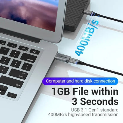 Adaptador Usb 3,0 Macho A Usb C Tipo C Hembra Vention Gris