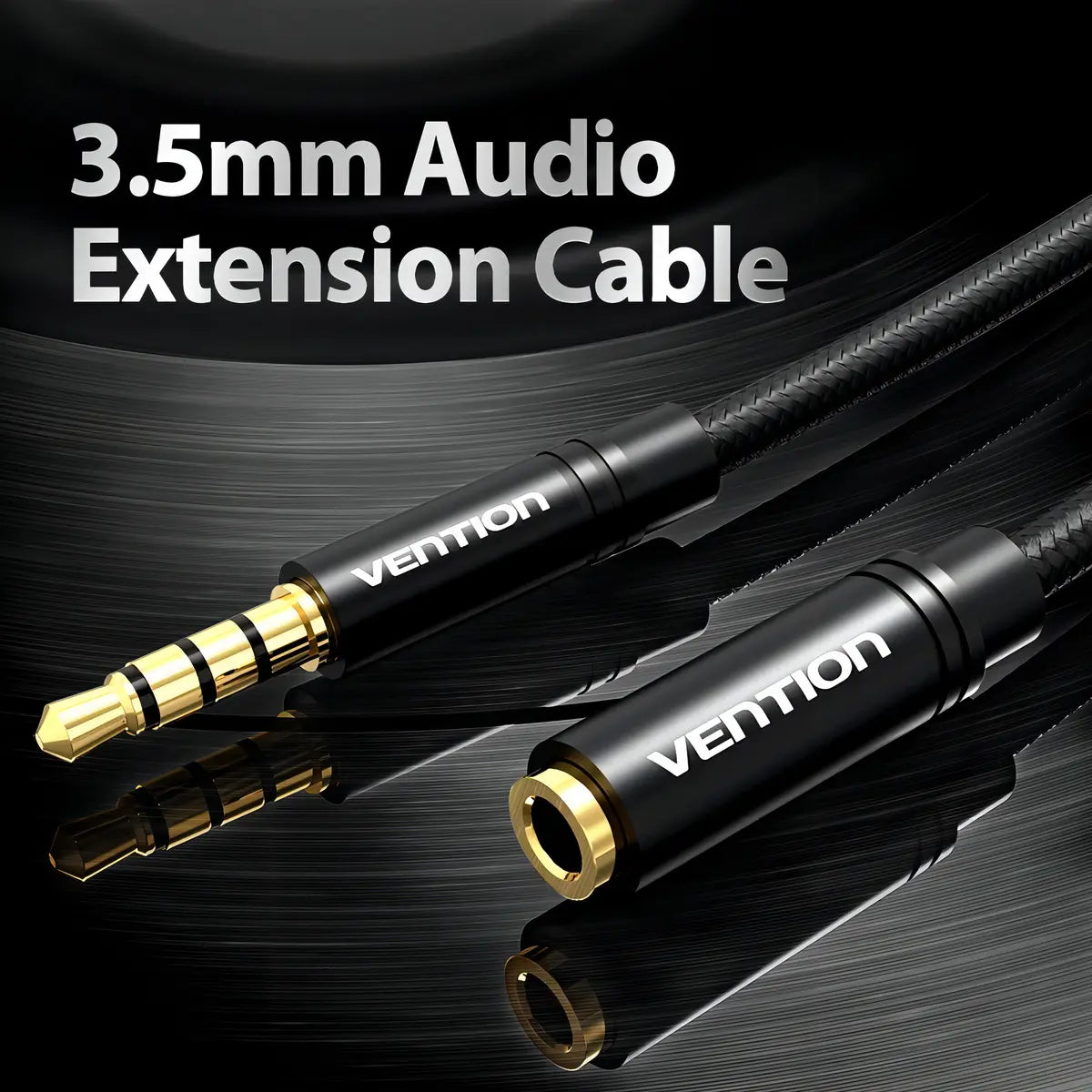 Cable Extensor Audio Auxiliar Plug 3,5 Mm 0,5 Metros Vention
