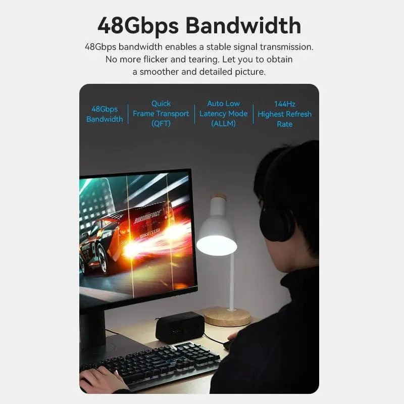 Cable Hdmi 2,1 Optico 8k 60hz 10m 48gbps Aluminio Vention