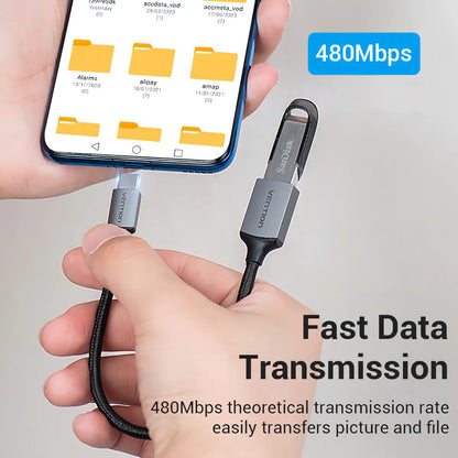 Cable Adaptador Usb-c A Usb 2,0 Hembra 2a 0,15 Cm Vention Negro
