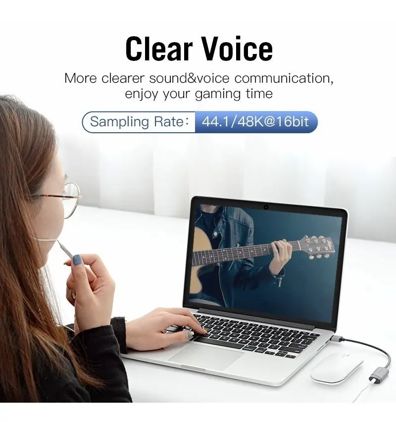 Adaptador Tarjeta Sonido Externo Usb Audio Microfono Vention