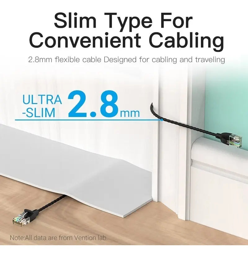 Cable Red Cat6a Utp Ultra Slim 0,5 M Patch Cord Rj45 Vention