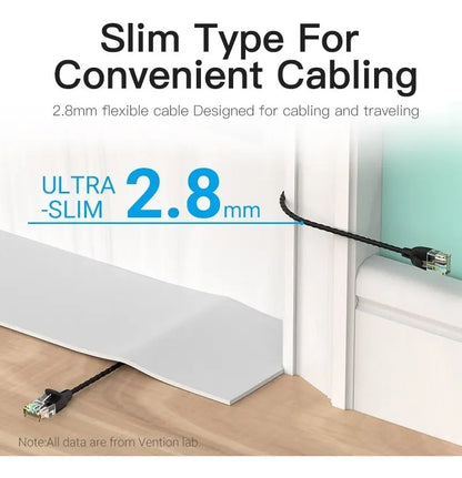 Cable Red Cat6a Utp Ultra Slim 0,5 M Patch Cord Rj45 Vention