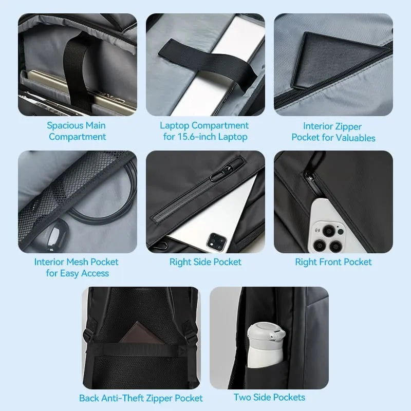 Mochila Porta Notebook / Laptop 15,6 Ipx4 20 Litros Vention Negro Liso