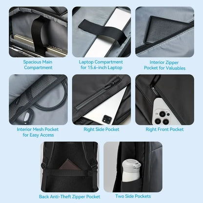 Mochila Porta Notebook / Laptop 15,6 Ipx4 20 Litros Vention Negro Liso