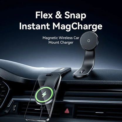 Soporte Cargador Auto Porta Celular 2 En 1 Magnetico Vention Negro