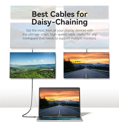 Cable Usb C 4,0 Trenzado 8k 60hz 5a 240w 40gbps 1m Vention - Negro