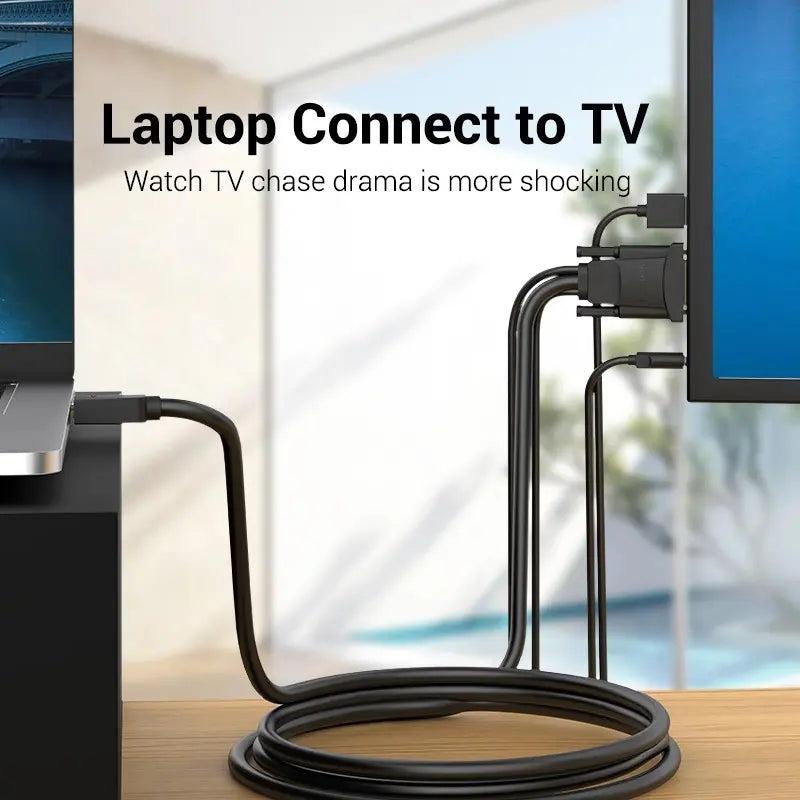 Cable Conversor Hdmi A Vga + Usb Power + Auxiliar 1m Vention