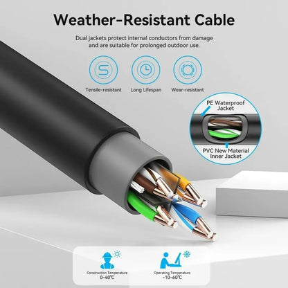 Cable De Red Cat6 305m Int/ext 100% Cobre Utp Negro Vention