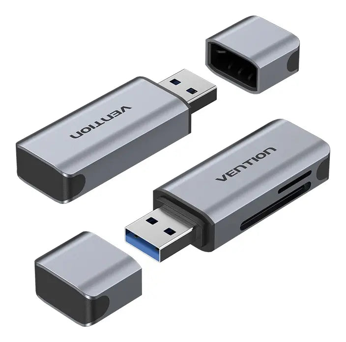 Lectora De Tarjeta - 2 En 1 - Usb 3,0 - Sd Tf Dual Vention Gris