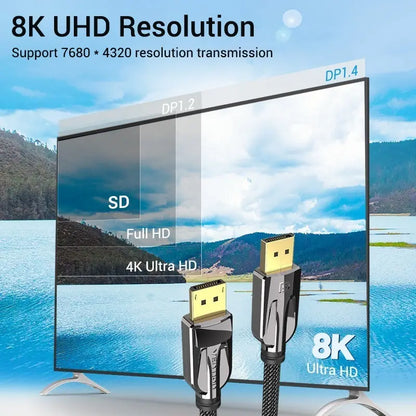 Cable Premium Display Port 1,4 8k 60hz 3 Metros Vention