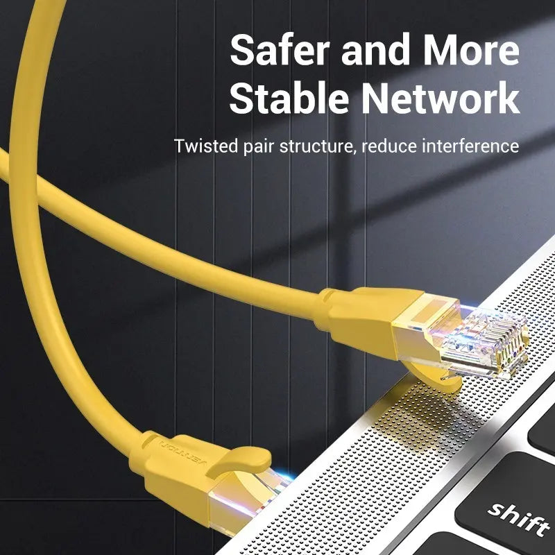 Cable De Red Cat6 Patch Cord Utp Rj45 1m Amarillo Vention