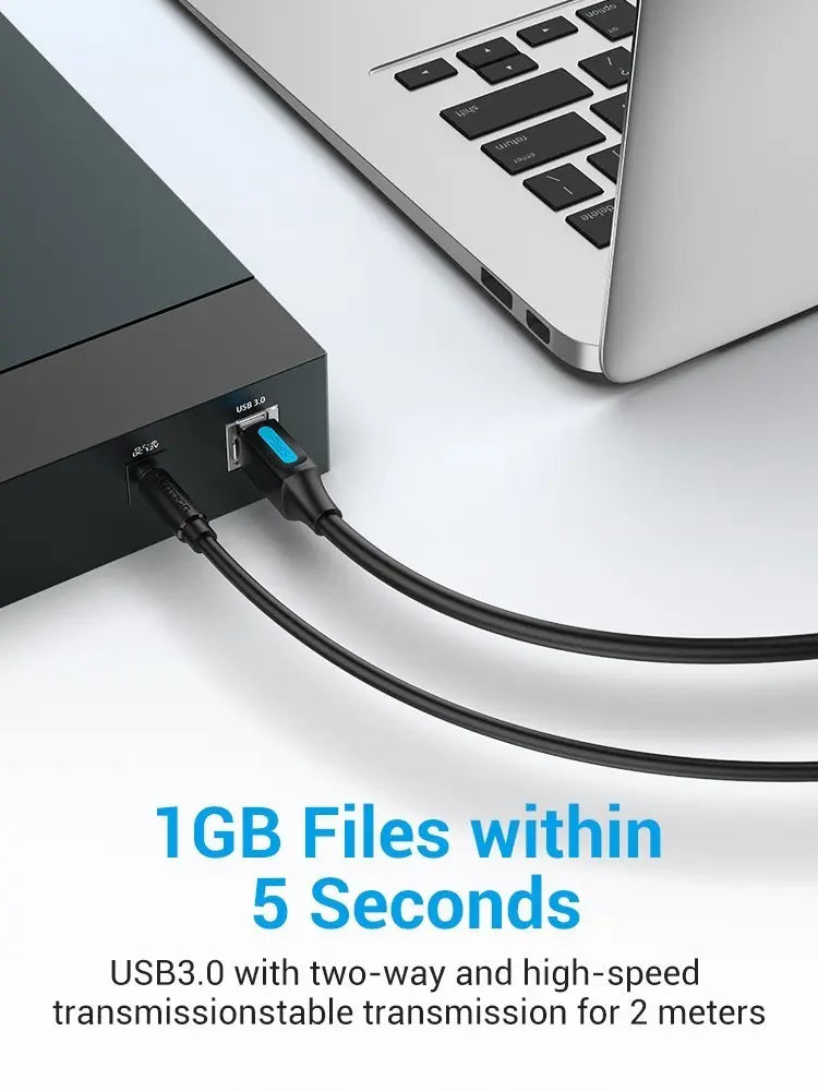 Cable Premium Usb A Tipo B De 3 Metros Impresora Vention Negro