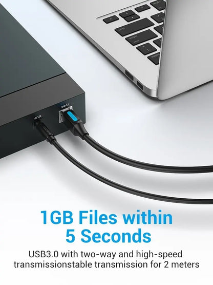 Cable Premium Usb A Tipo B De 3 Metros Impresora Vention Negro