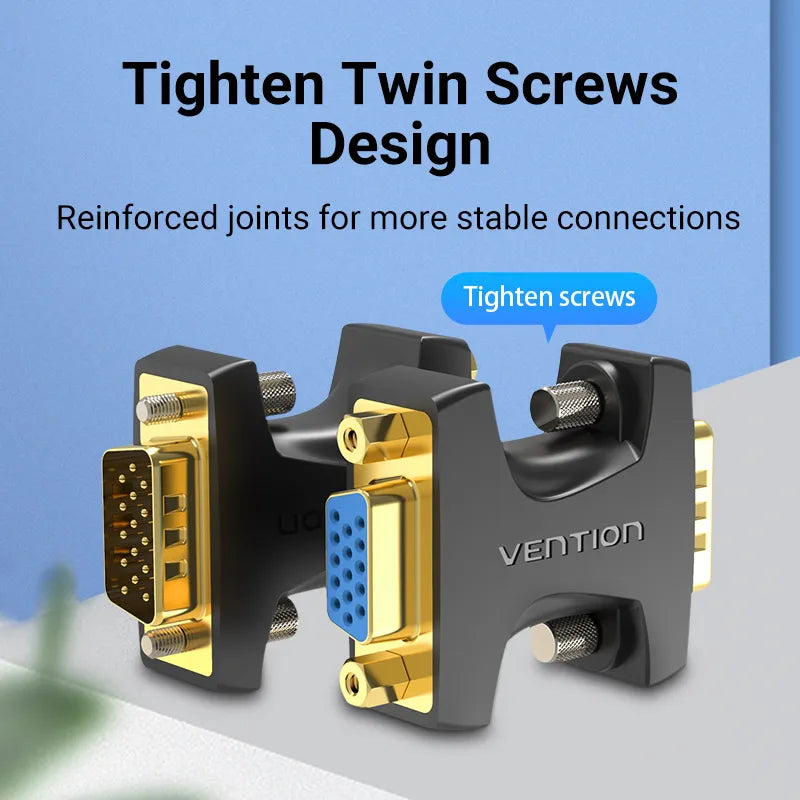Adaptador Union Vga Extensor Macho A Hembra Ficha Vention