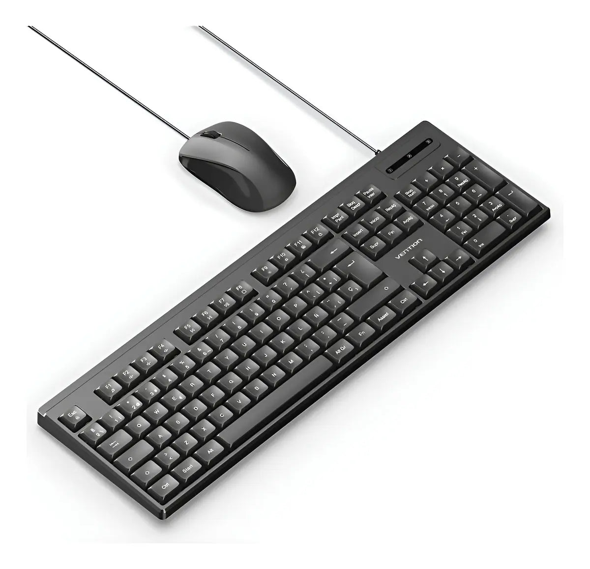 Kit Combo Teclado Y Mouse Silencioso Usb Español Vention Negro Negro