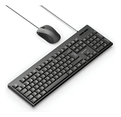 Kit Combo Teclado Y Mouse Silencioso Usb Español Vention Negro Negro