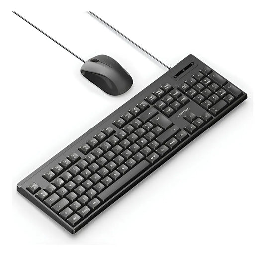 Kit Combo Teclado Y Mouse Silencioso Usb Español Vention Negro Negro